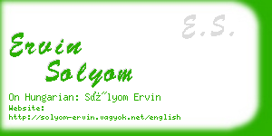 ervin solyom business card